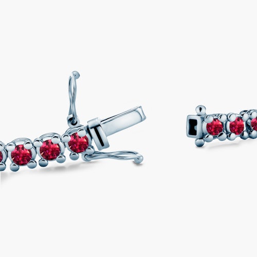 Bransoletka tenisowa Luminy 4,5mm: białe złoto, rubiny